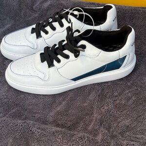 Karl Lagerfeld White Sneakers with Black and Blue Details